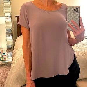 Lush Lilac | Light Purple Blouse - Short Sleeve - Relaxed Loose Fit - Small